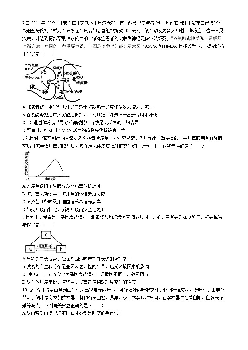 安徽省合肥市第一中学2024届高三下学期最后一卷 生物 Word版含解析第3页