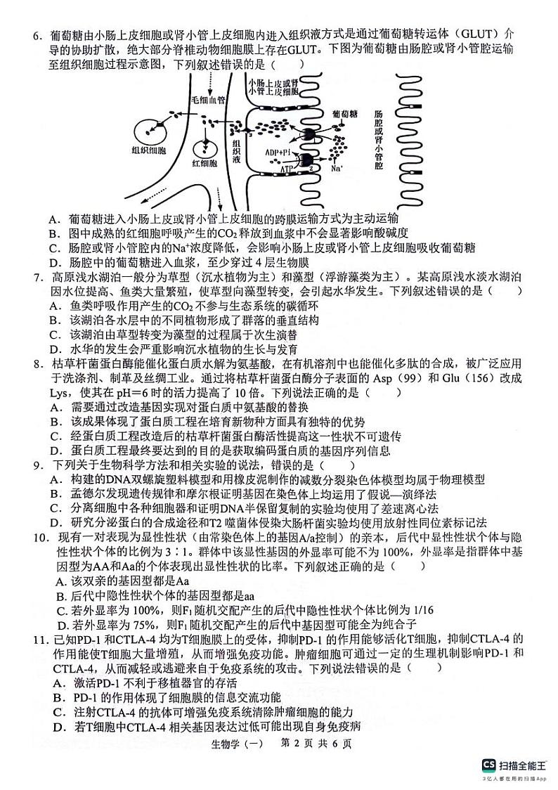 广西普通高等学校招生押题_生物试题第2页