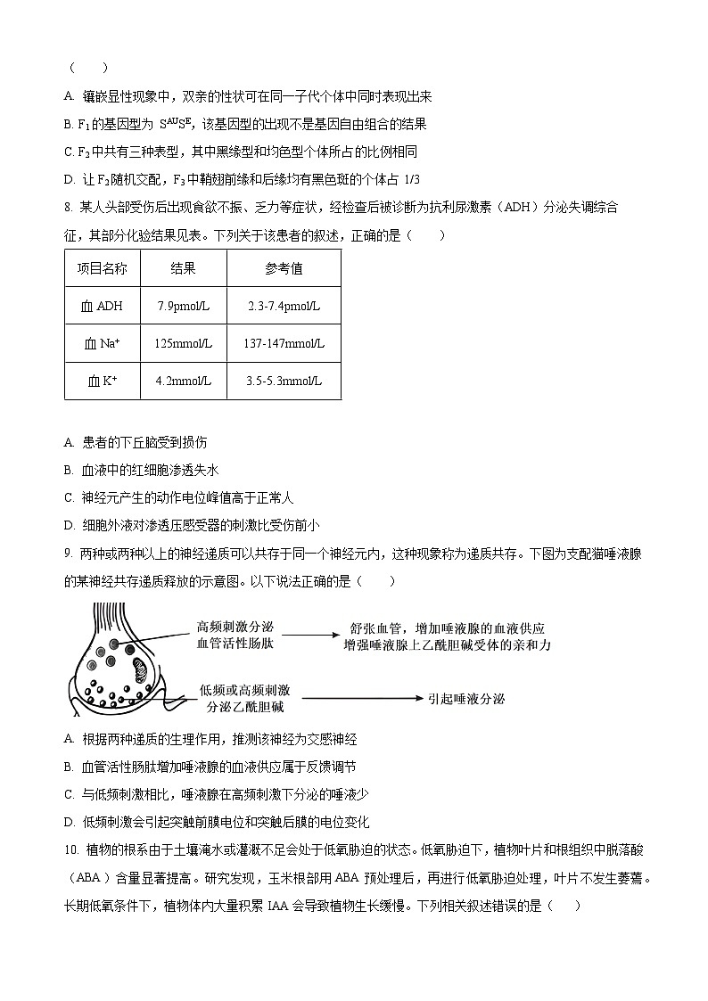 2024福建省宁化市一中高三下学期第一次质检模拟试题生物含解析第3页