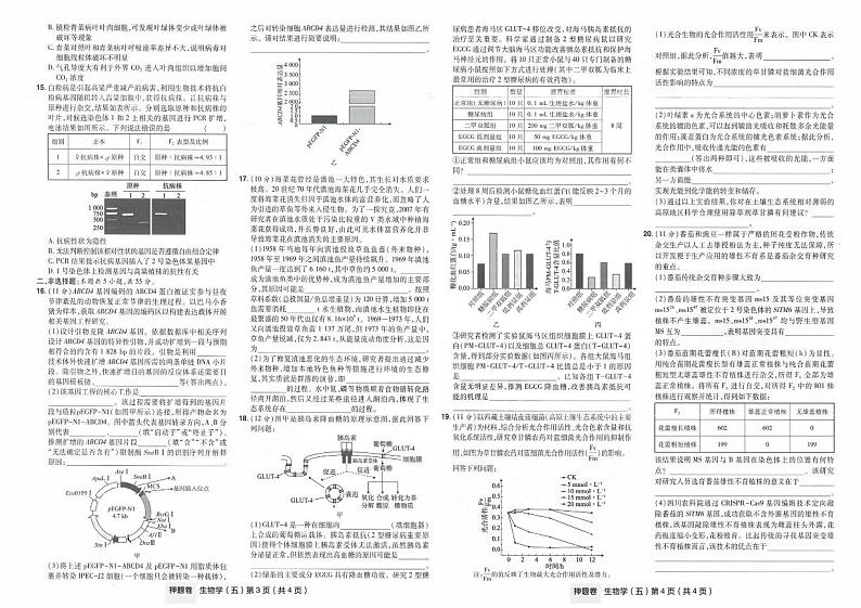 2024年普通高中学业水平选择性考试押题卷生物（五）（重庆专版）第2页