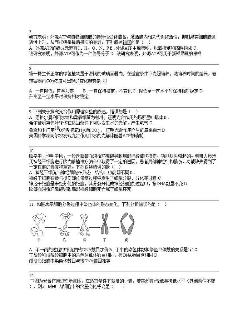 广东省江门市某校2023-2024学年高一下学期第一次质量检测生物试题02