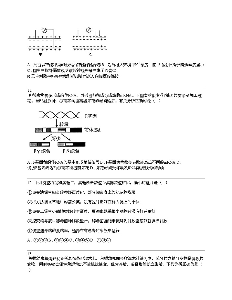 广东省汕头市潮阳区河溪中学2023-2024学年高二下学期4月月考生物学试题第3页