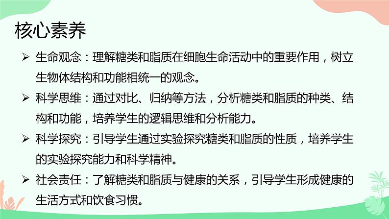 【核心素养】人教版高中生物必修一2.3《细胞中的糖类和脂质》课件第2页