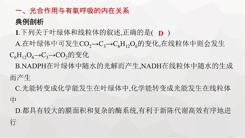 新教材高考生物一轮复习能力素养提升课2光合作用与细胞呼吸的综合分析及应用课件02