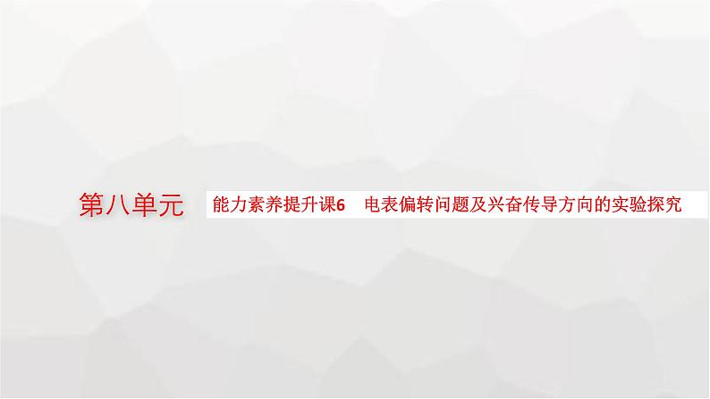 新教材高考生物一轮复习能力素养提升课6电表偏转问题及兴奋传导方向的实验探究课件第1页