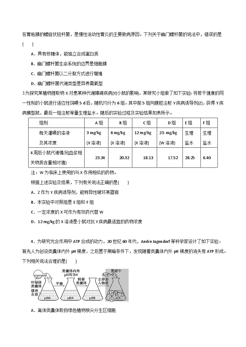 模拟卷01-【冲刺高考·临考模拟】备战2024年高考生物模拟卷（广东专用）02