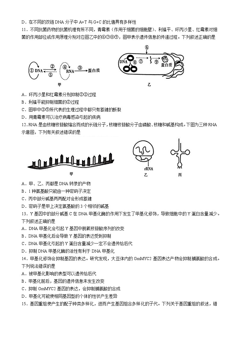 山西省忻州市2023-2024学年高一下学期5月月考生物试题03