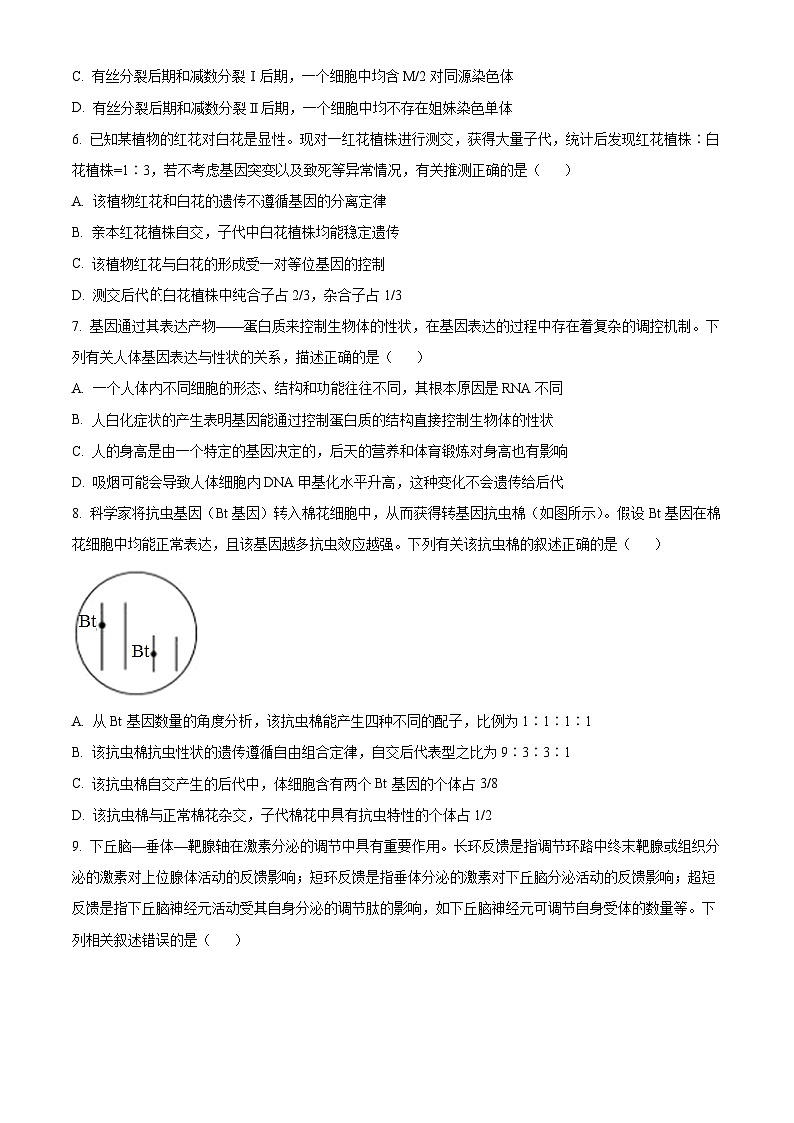 2024届安徽省合肥市一六八中学高三最后一卷（三模）生物试题（学生版）第3页