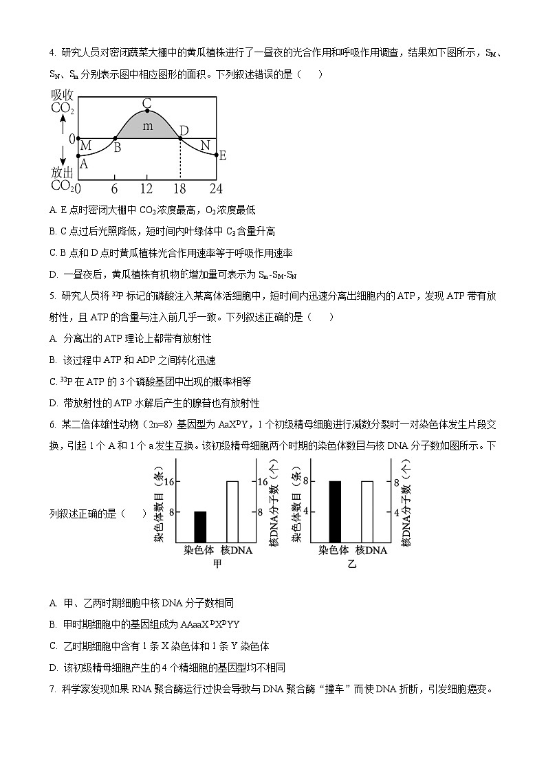 湖北省新高考协作体2024届高三下学期三模联考生物试题（Word版附解析）02
