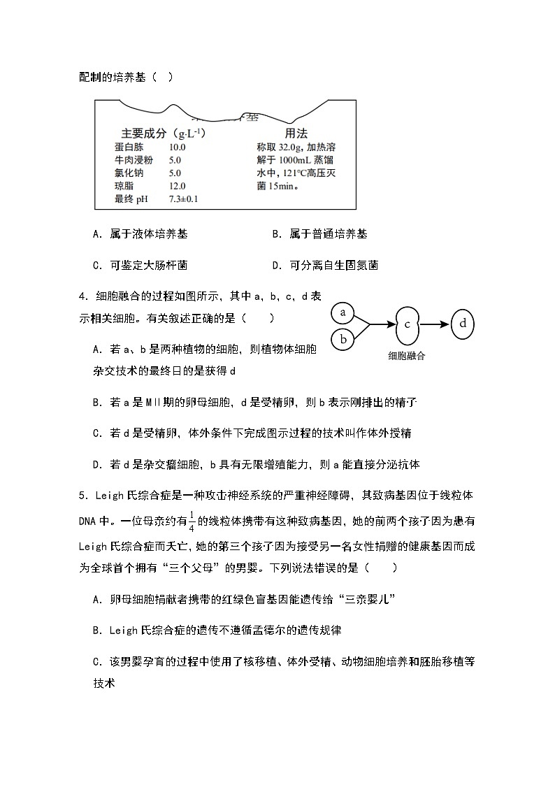 四川省南充市嘉陵第一中学2023-2024学年高二下学期5月月考生物试题（Word版附答案）02