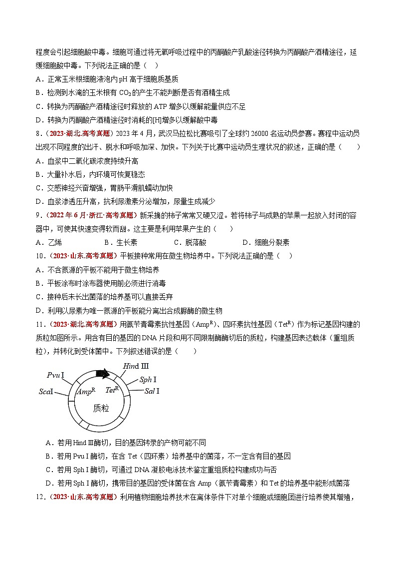 真题重组卷04-冲刺2024年高考生物真题重组卷（广东专用）03