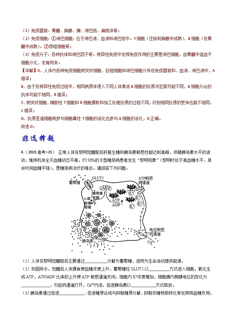 专题08 动物生命活动的调节-3年（2021-2023）高考1年模拟生物真题分项汇编（江苏专用）03