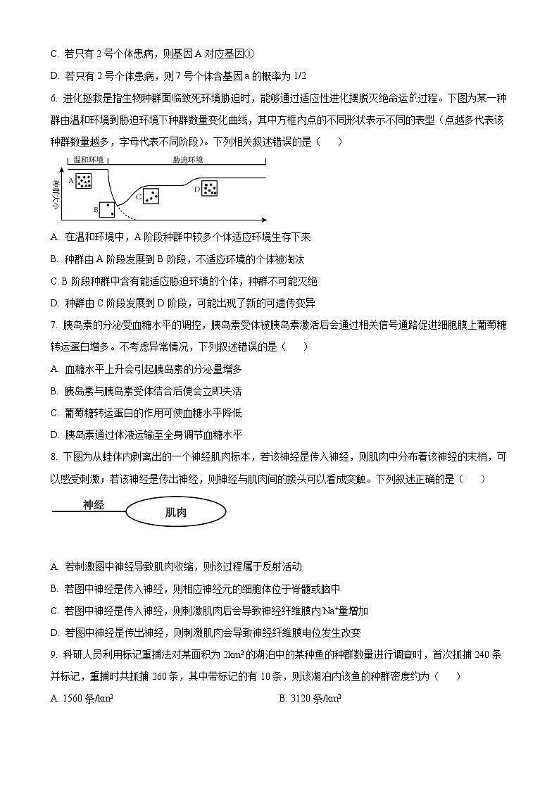 江西省部分学校2024届高三下学期5月统一调研测试生物试题03