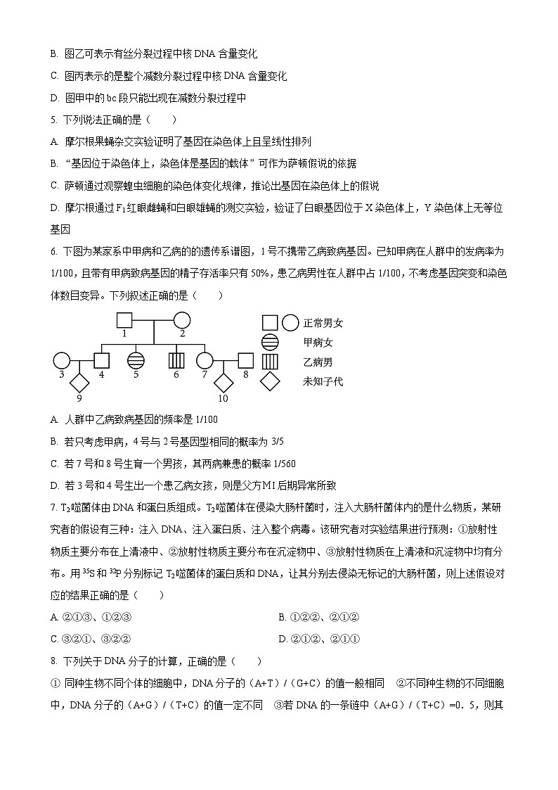 河北省沧州市泊头市泊头市第一中学2023-2024学年高一下学期5月月考生物试题（学生版+教师版）02