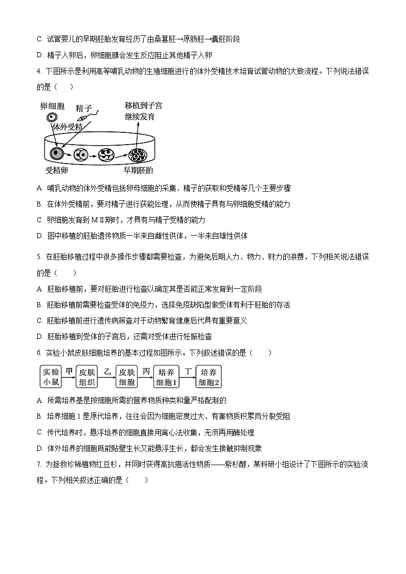 四川省广安市华蓥市华蓥中学2023-2024学年高二下学期5月月考生物试题（学生版）第2页