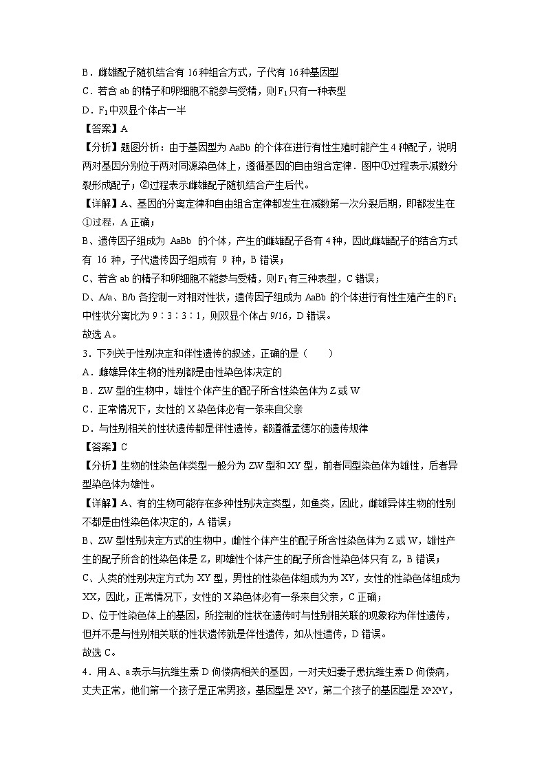 山东省2024年高一下学期期末模拟检测卷02生物试卷（解析版）第2页