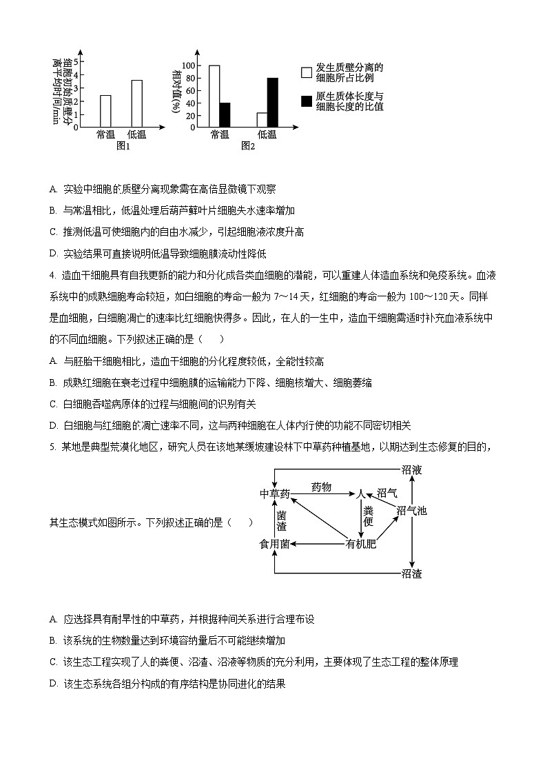 2024届安徽省普通高中学业水平选择性考试临考预测押题密卷生物B卷试题 （学生版+教师版）02