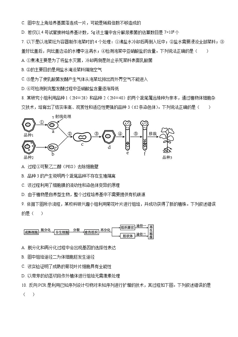江苏省宿迁市泗阳县两校学情调研2023-2024学年高二下学期5月月考生物试题（学生版）第3页
