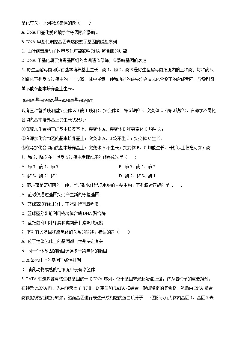湖南省耒阳市第一中学2023-2024学年高一下学期第三次月考生物试题（学生版+教师版）02