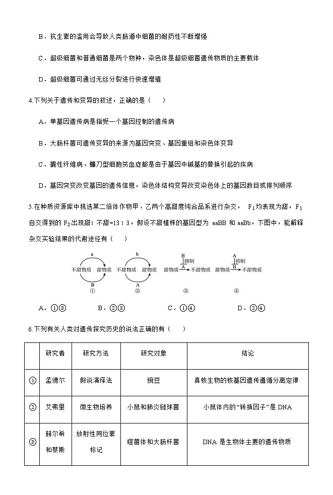 黑龙江省牡丹江市第二高级中学2023-2024学年高三下学期考前热身卷生物（三）02