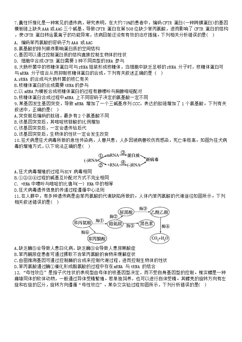 江西省九江市同文中学2023-2024学年高一下学期5月月考生物试题02