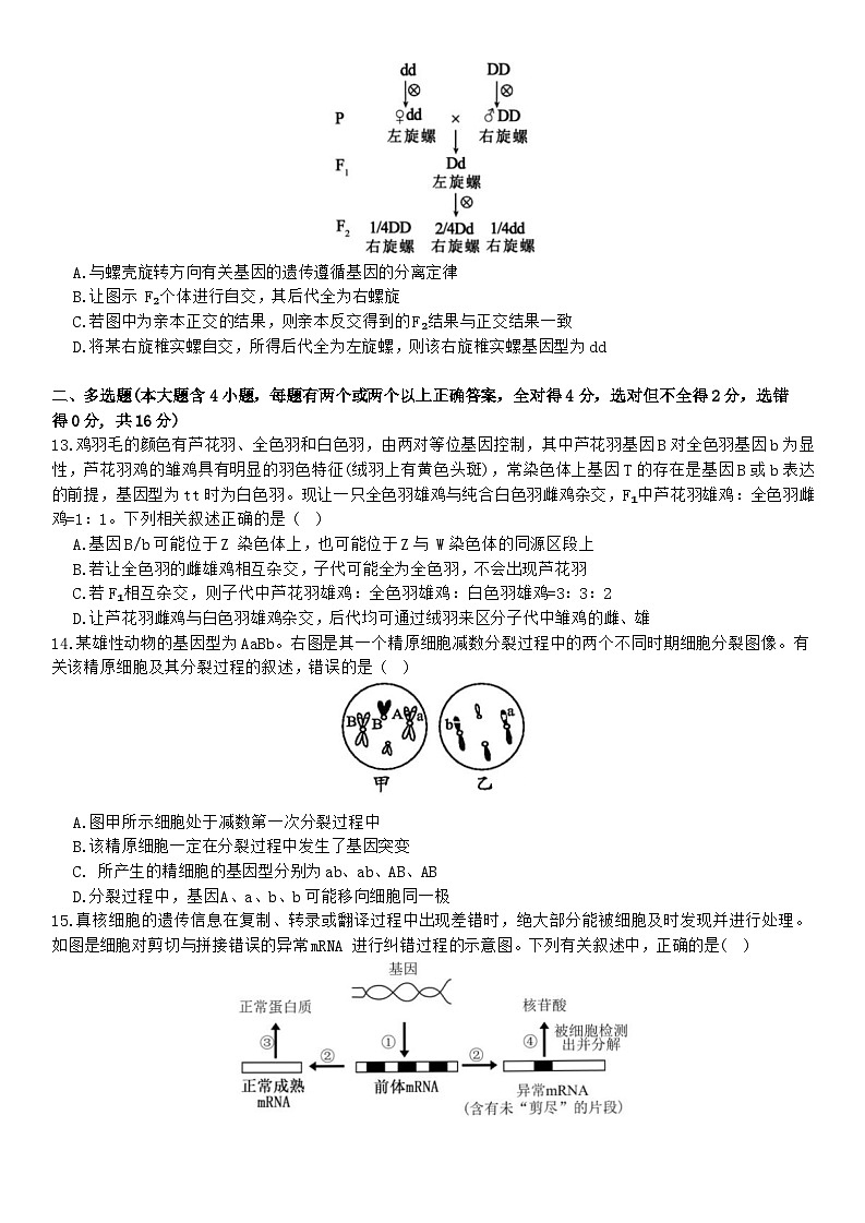 江西省九江市同文中学2023-2024学年高一下学期5月月考生物试题03