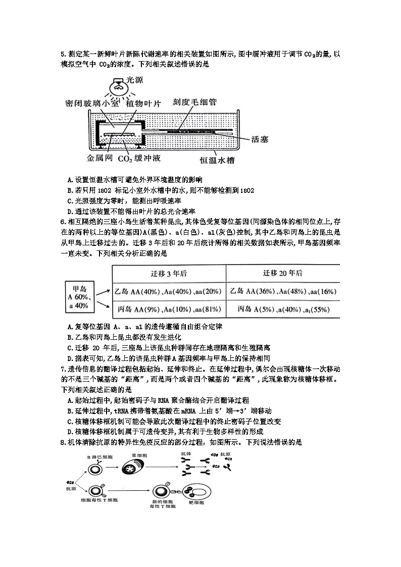 2024届江西省百所名校仿真模拟大联考三模生物试卷第2页