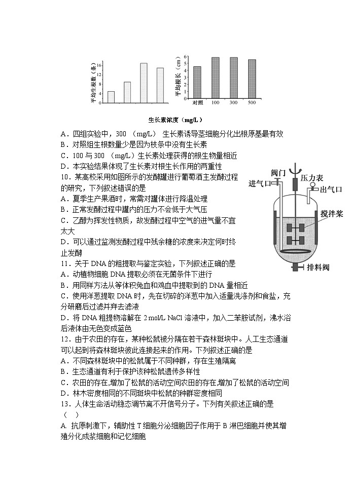 江苏省盐城市五校联盟2023-2024学年高二下学期5月月考生物试卷（Word版附答案）03