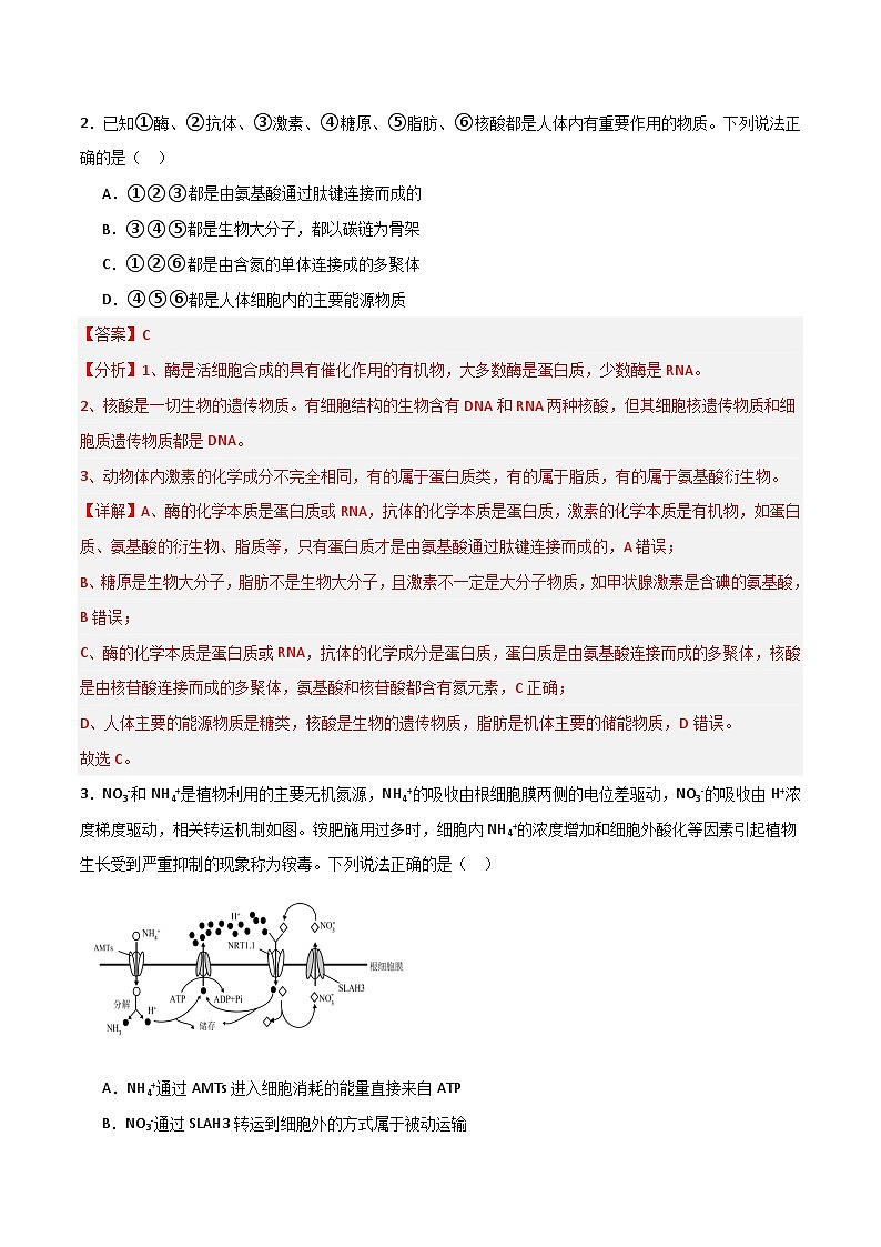 备战2024年高考生物模拟卷（江西专用）第2页