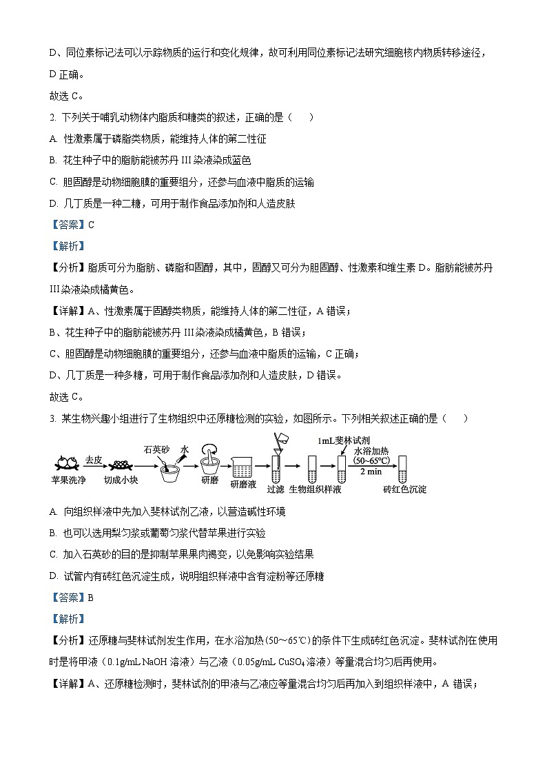 河北省保定市定州市定州市第二中学2023-2024学年高二下学期5月月考生物试题（学生版+教师版）02