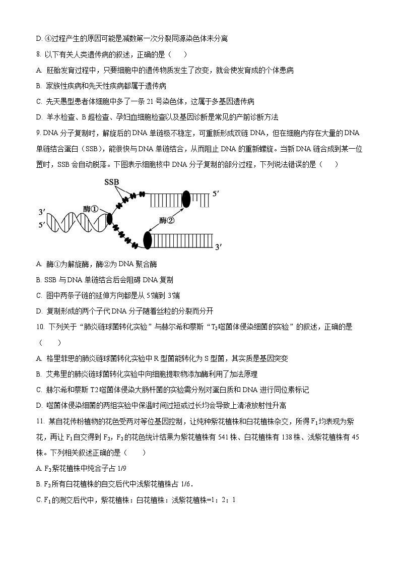 江苏省无锡市江阴市南菁高级中学2023-2024学年高一下学期5月月考生物试题（学生版+教师版）03