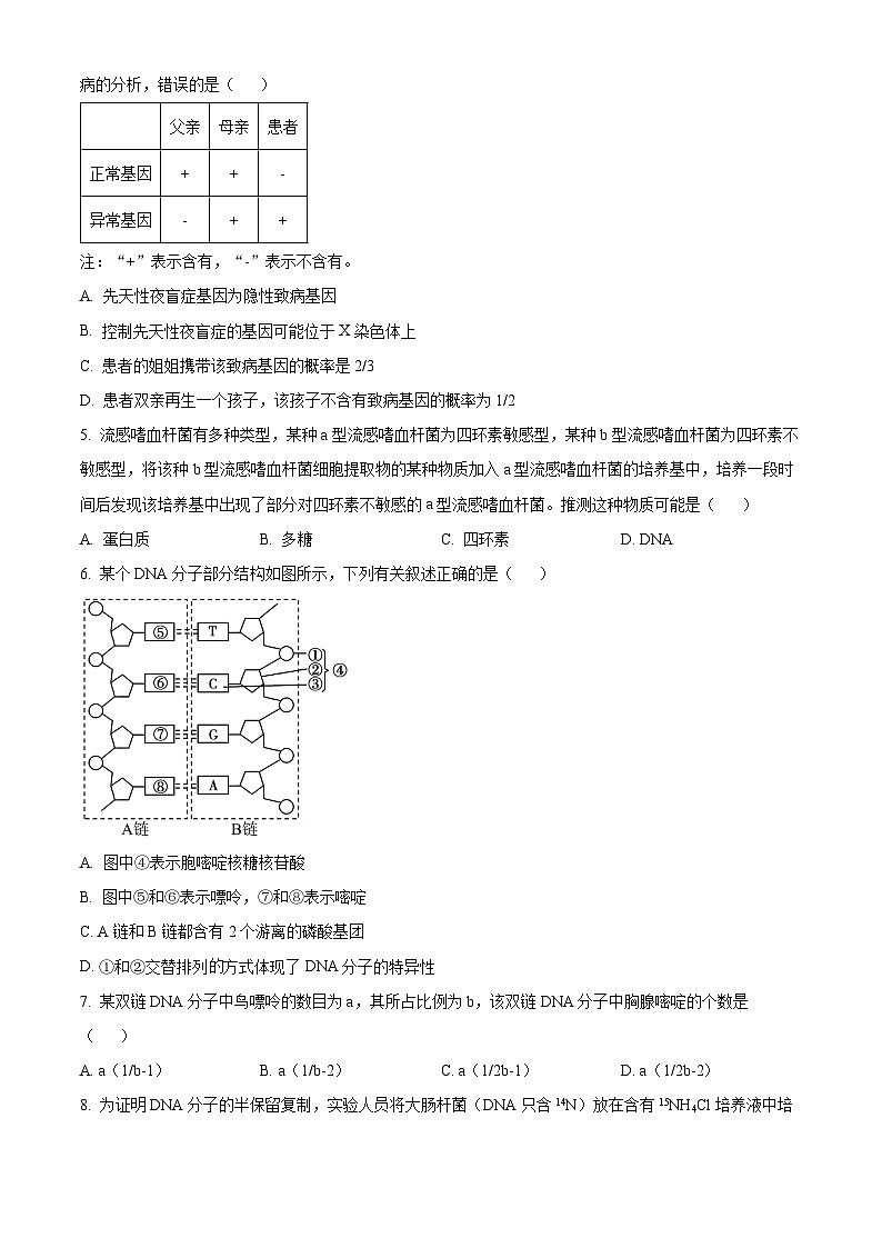 江西省抚州市金溪一中2023-2024年高一下学期第二次月考生物试卷（原卷版）第2页