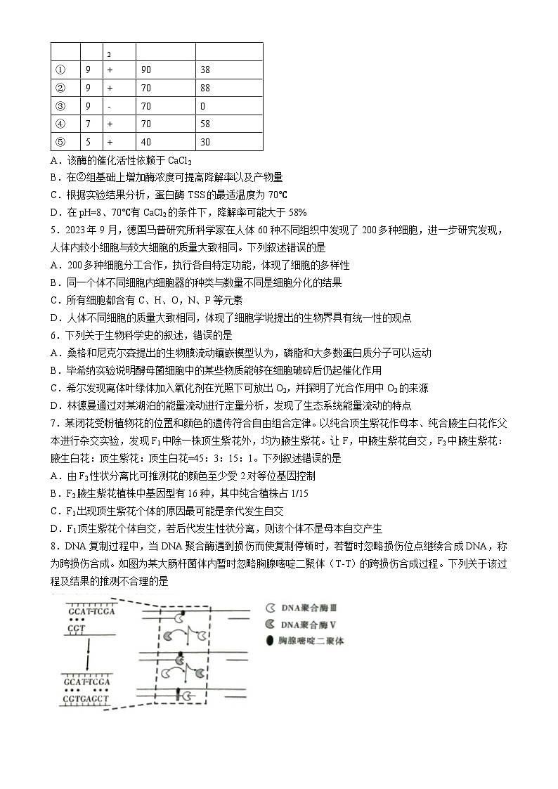 2024届重庆市南开中学校高三模拟预测生物试题02