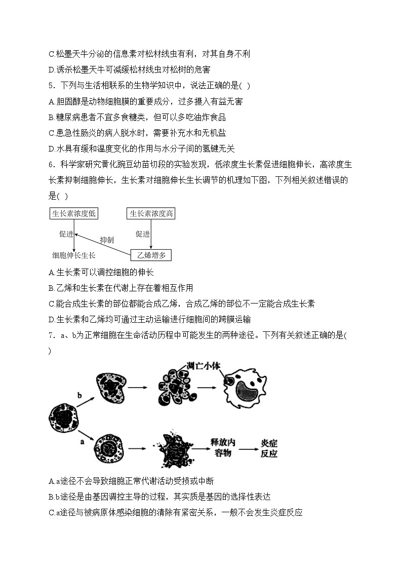 湘阴县第一中学2024届高三下学期期中考试生物试卷(含答案)02