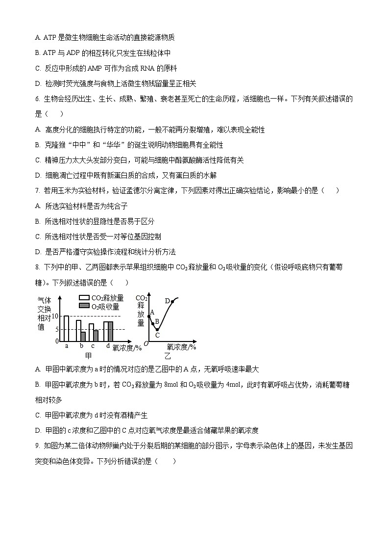 安徽省阜阳市2022-2023学年高一下学期期末生物试题（Word版附答案）02