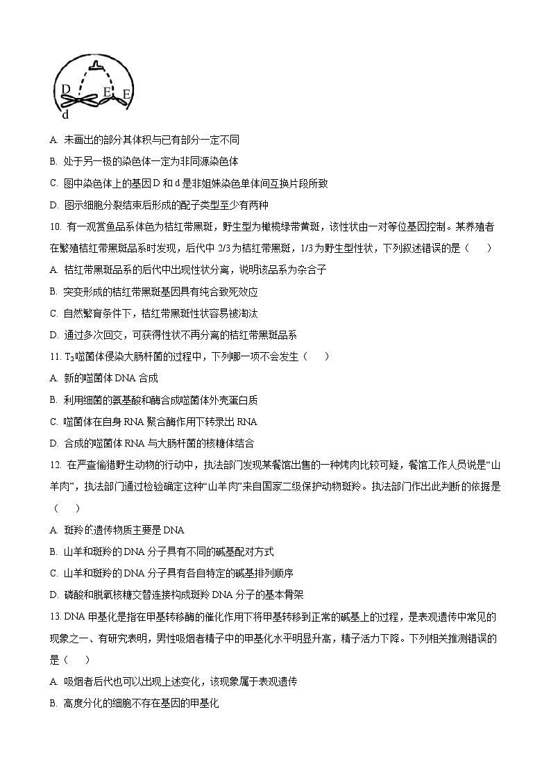 安徽省阜阳市2022-2023学年高一下学期期末生物试题（Word版附答案）03