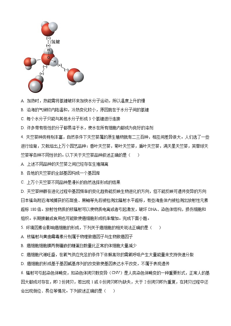 浙江省卓越联盟2023-2024学年高二下学期5月期中联考生物试卷试题（Word版附解析）02