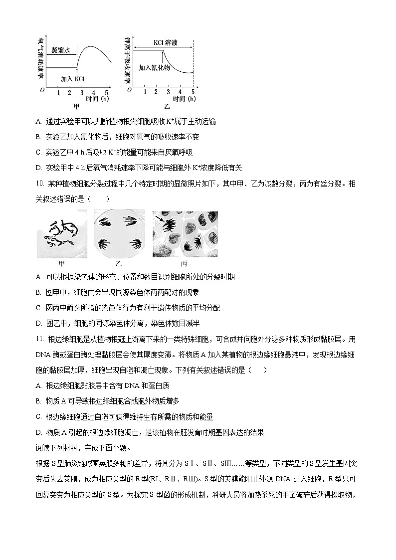 浙江省五校联盟2024届高三下学期5月三模联考生物试题（Word版附解析）03