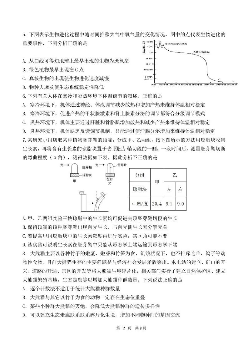 湖南省长沙市雅礼中学2024届高三下学期热身训练（三模）生物试题（Word版附解析）02