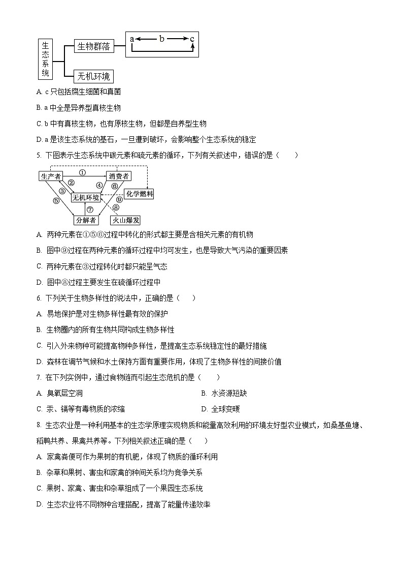  四川省广安第二中学校2022-2023学年高二上学期第一次月考生物试题  Word版无答案第2页