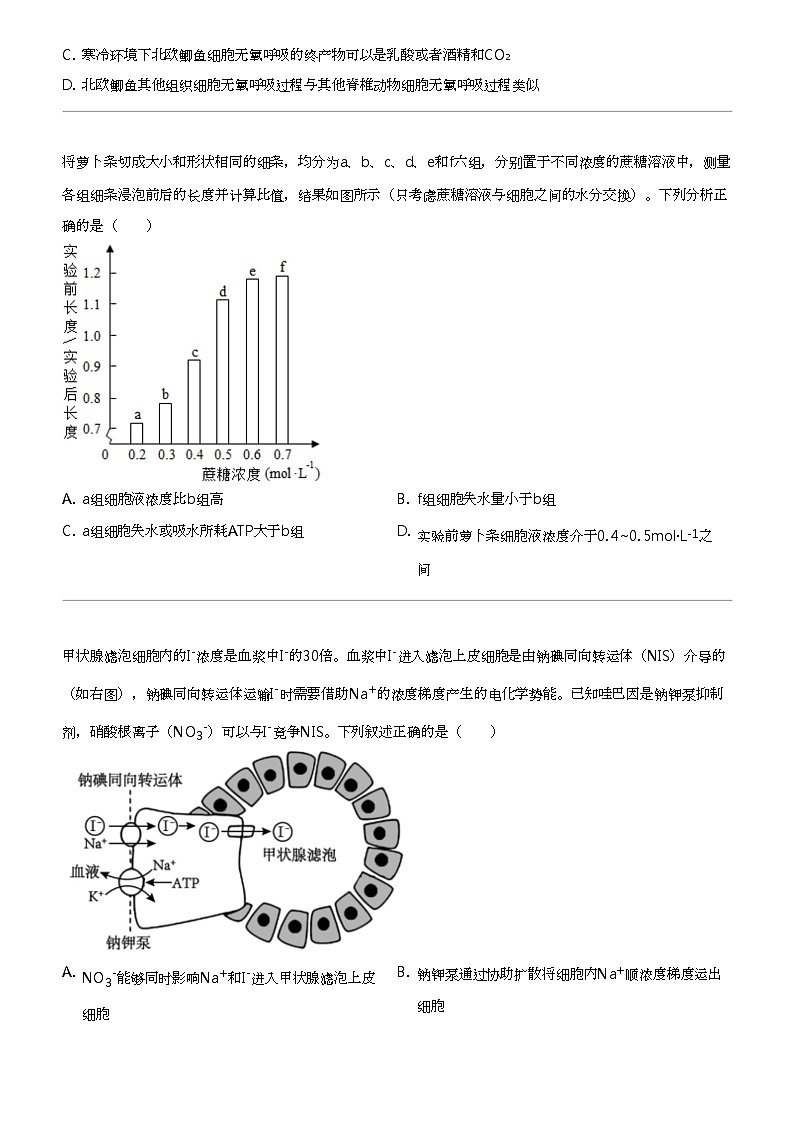 2023_2024学年10月福建福州仓山区福州第四十中学高三上学期月考生物试卷第3页
