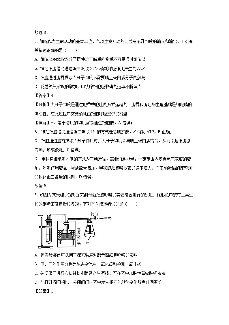 生物：辽宁省部分学校2023-2024学年高三下学期压轴冲刺考试（一模）（解析版）02