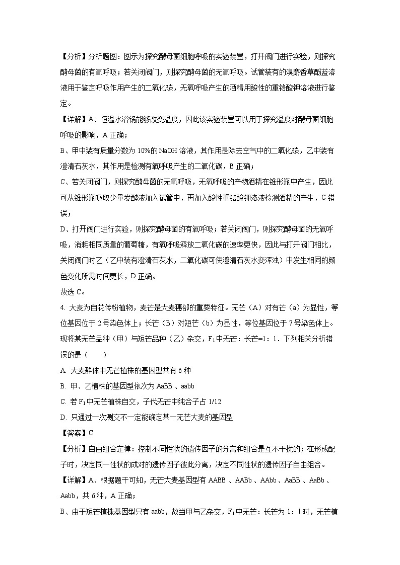 生物：辽宁省部分学校2023-2024学年高三下学期压轴冲刺考试（一模）（解析版）03