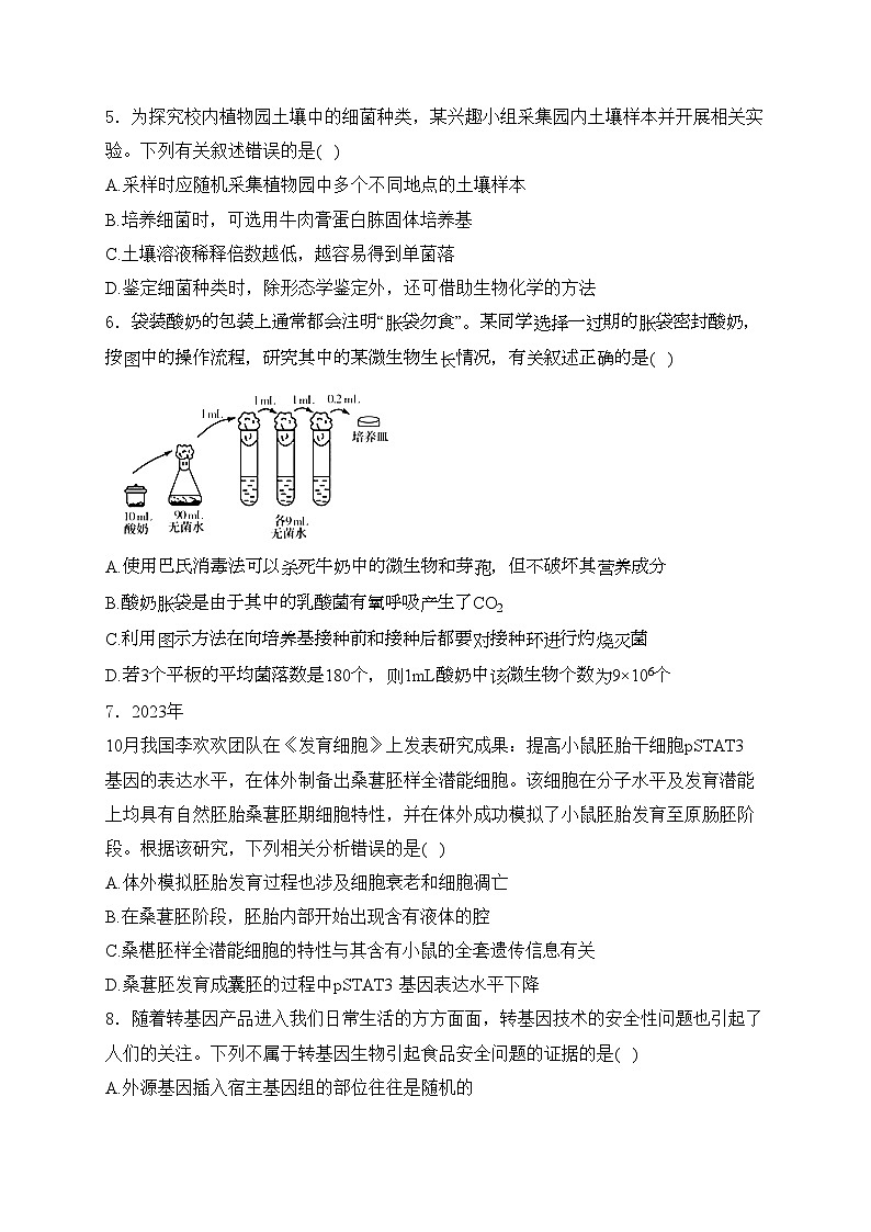眉山市彭山区第一中学2023-2024学年高二下学期5月月考生物试卷(含答案)02