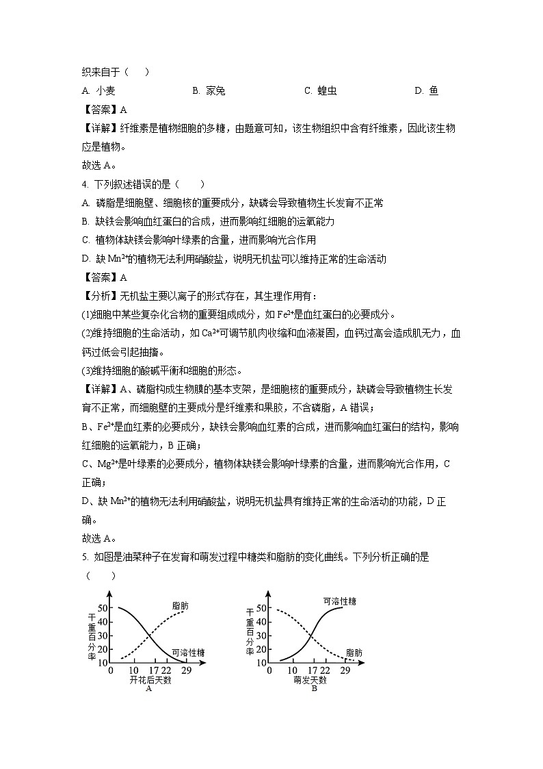 生物：黔东南苗族侗族自治州榕江县民族中学2023-2024学年高一下学期期中考试试题（解析版）第2页