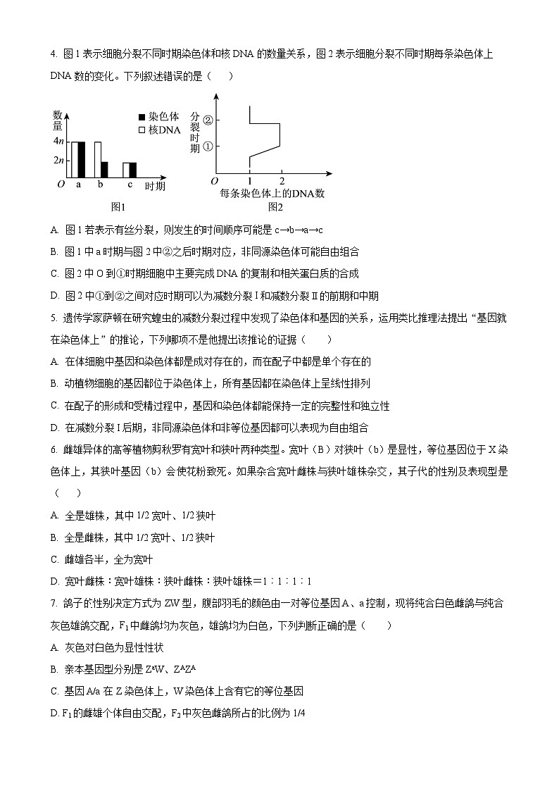 2024东莞东华高级中学、东华松山湖高级中学高一下学期5月期中联考试题生物含解析02