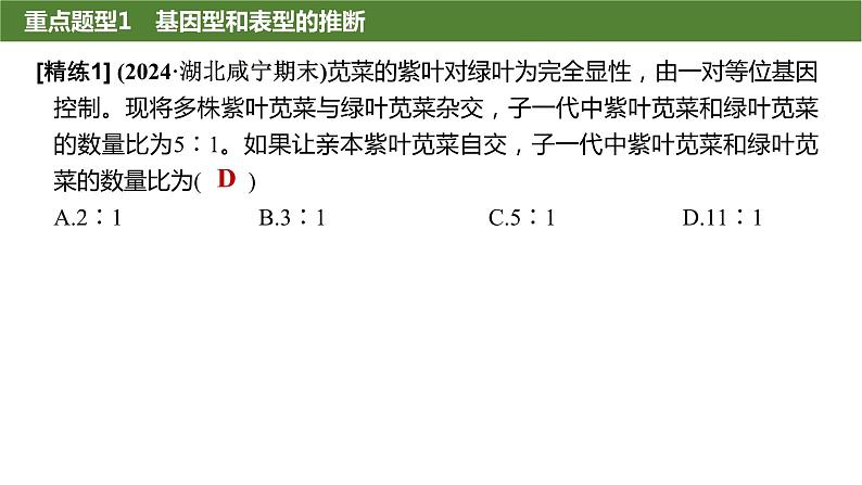 2025届高三生物一轮复习生物：基因分离定律重点题型突破课件06