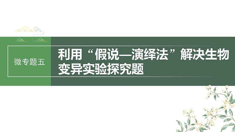 最新高考生物一轮复习课件（新人教版） 第七单元　微专题五　利用“假说—演绎法”解决生物变异实验探究题03