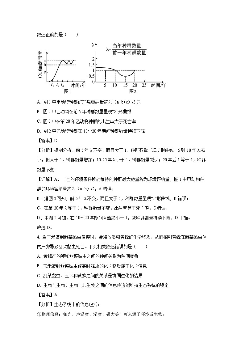 生物：山西省吕梁市2023--2024学年高二下学期5月质量检测试题（解析版）第3页