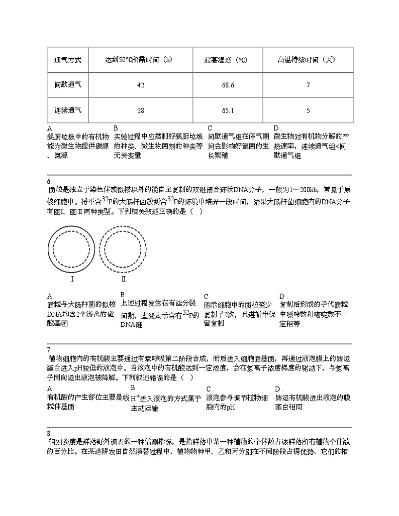 广西壮族自治区部分学校2024届高三下学期生物学模拟考试试卷第2页